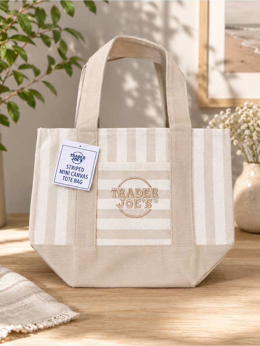 Trader Joe's Summer 2026 Brown
Striped Mini Canvas Tote Bag
NWT